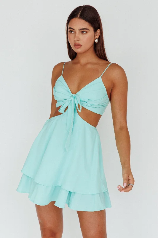 Jeneva Tied Bust Cut-Out Mini Dress Mint