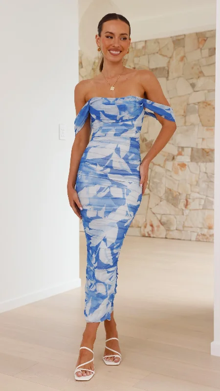 Kylie Maxi Dress - Blue Floral