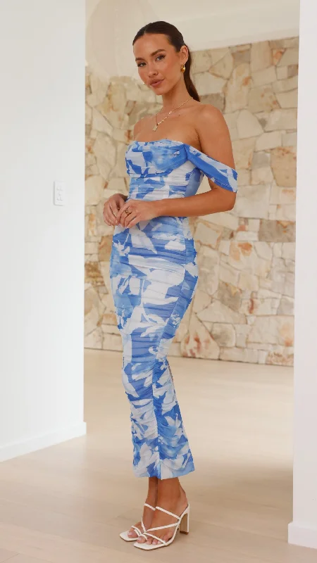 Kylie Maxi Dress - Blue Floral