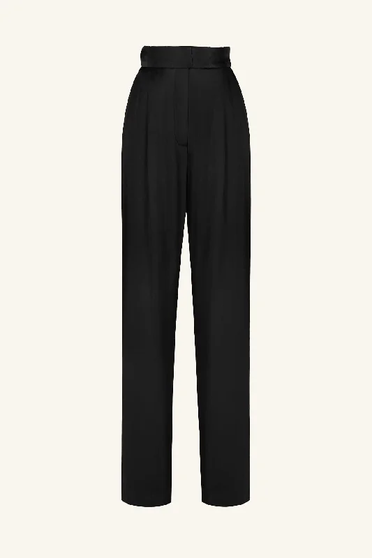 LA LUNE MID RISE STRAIGHT LEG PANT - BLACK