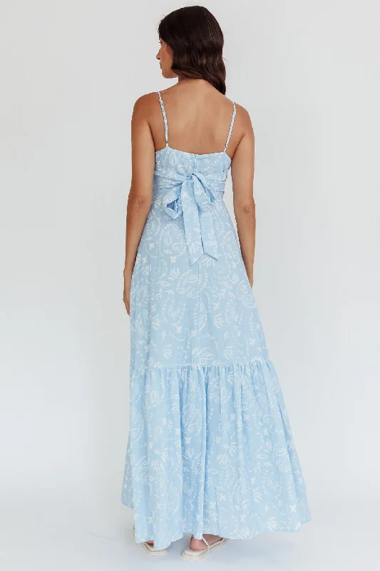 Later Days Cami Strap Maxi Dress Paisley Blue