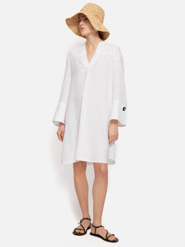 Linen Kaftan Dress | White