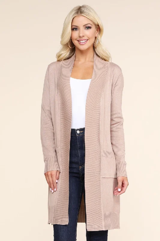 LONG SLEEVE OPEN FRONT CARDIGAN