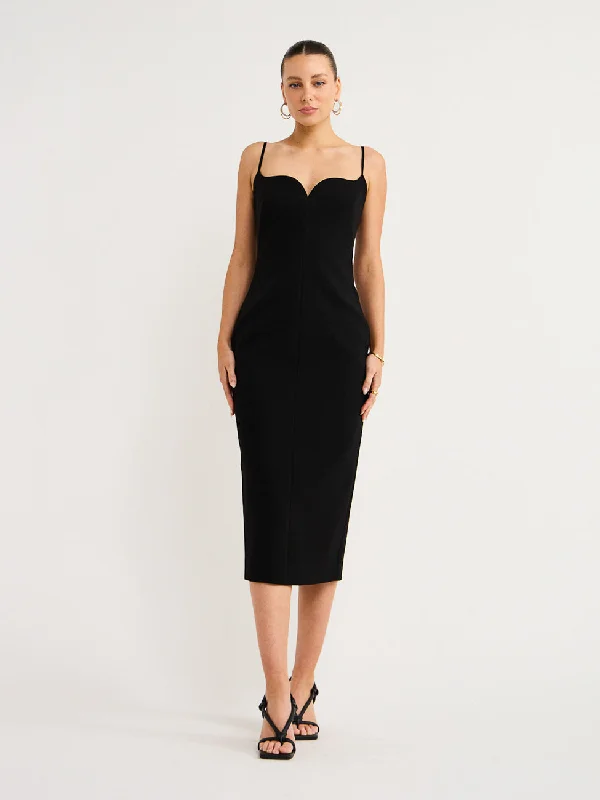 Rachel Gilbert Loren Dress in Black