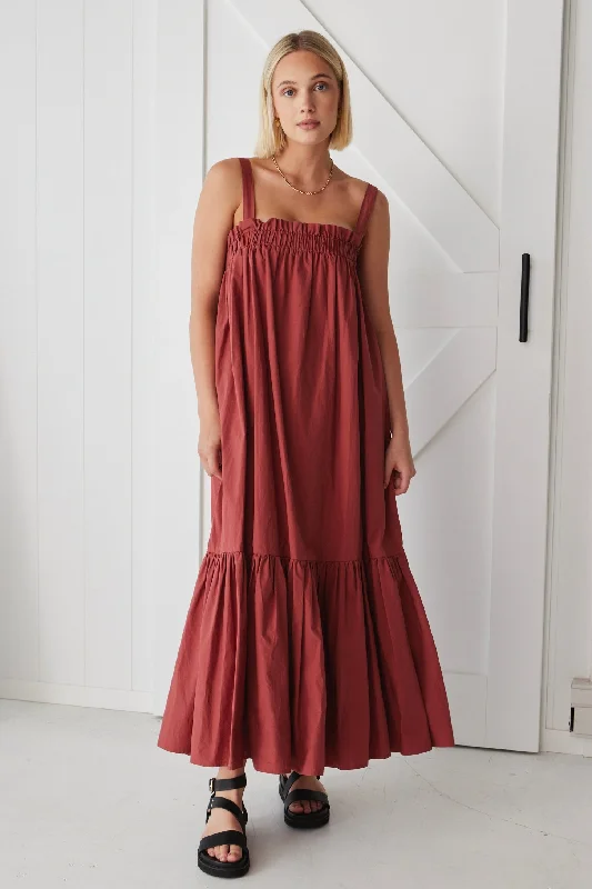 Louella Terracotta Louella Strappy Maxi Dress