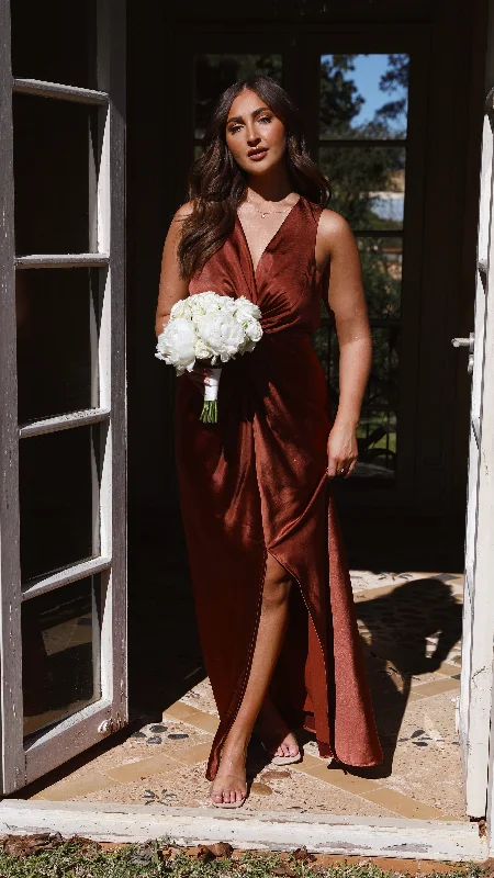 Lucia Maxi Dress - Rust