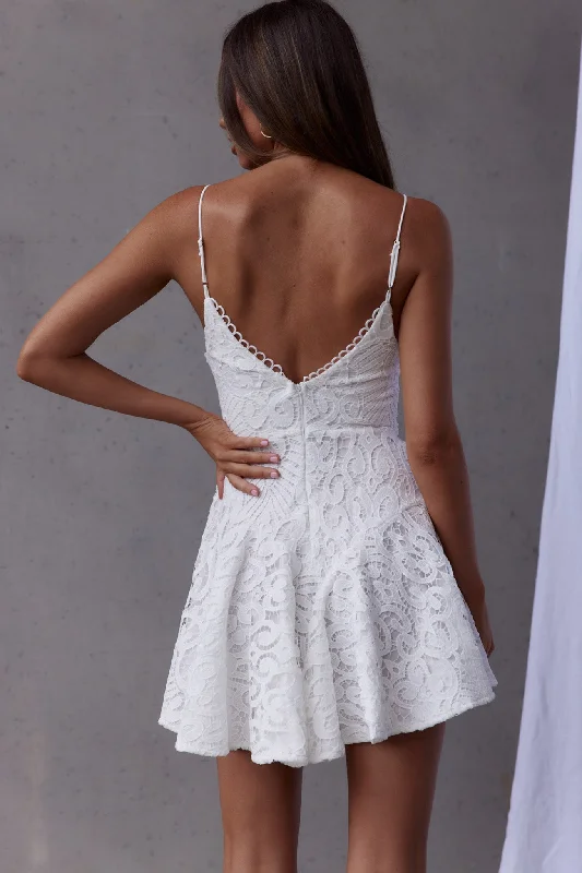 Malibu Sunset Lace A-Line Mini Dress White