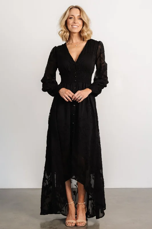 Mayfair High Low Maxi Dress | Black