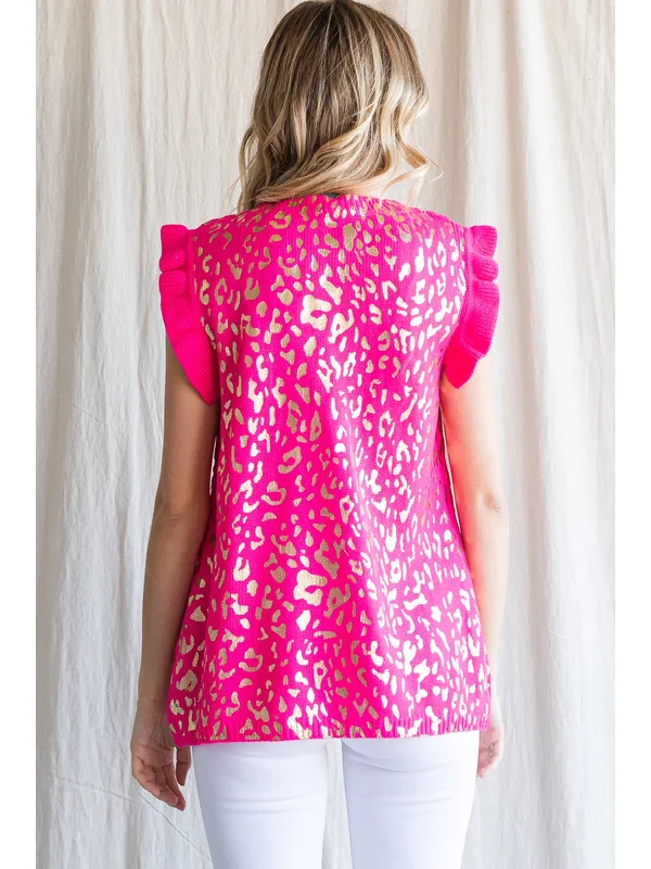 ""Pink Goldie"" Leopard Top