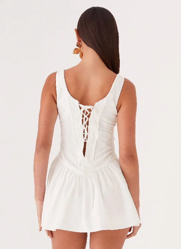 Mollie Linen Mini Dress - White