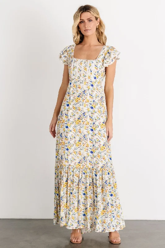 Montauk Back Tie Maxi Dress | Cream Floral