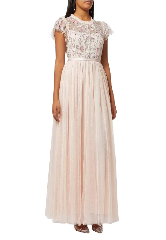 Blush Lovell Ditsy Embroidered Bodice Gown