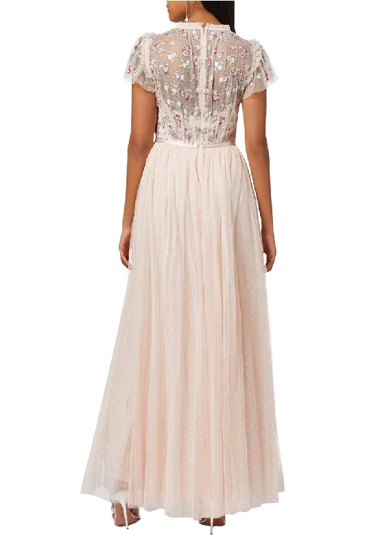 Blush Lovell Ditsy Embroidered Bodice Gown