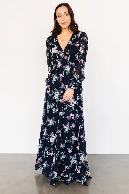 Olivia Maxi Dress | Navy Garden Floral