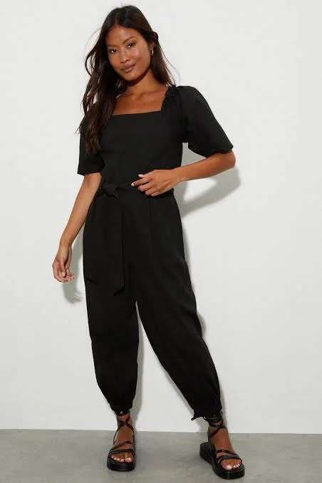 Petit Puff Sleeve Jumpsuit Black