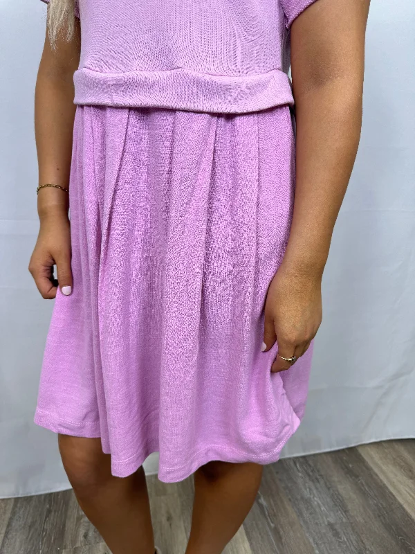 Pink multi textured dress