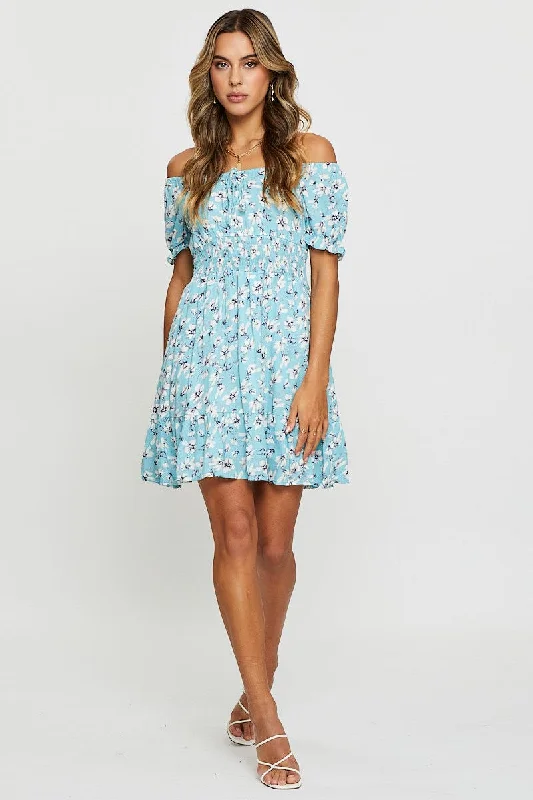 Print Mini Dress Short Sleeve