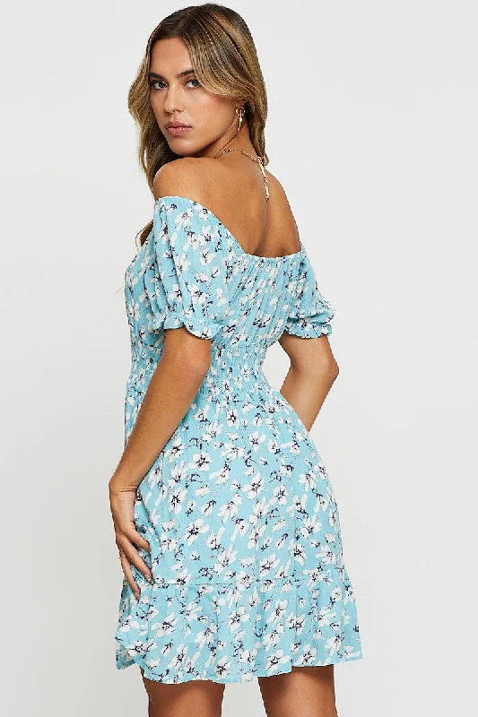 Print Mini Dress Short Sleeve