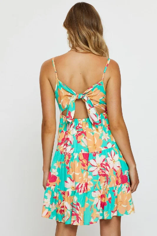 Print Mini Dress Sleeveless