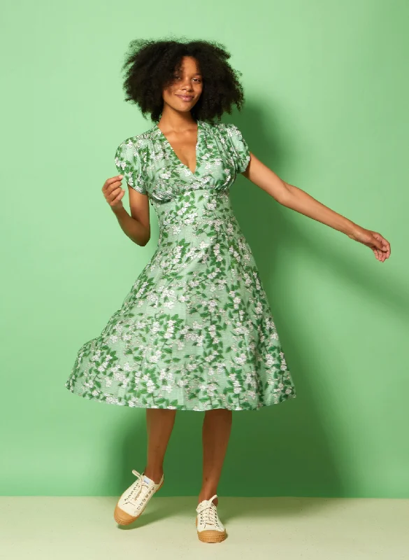 Rita Dress - Green Apple Blossom