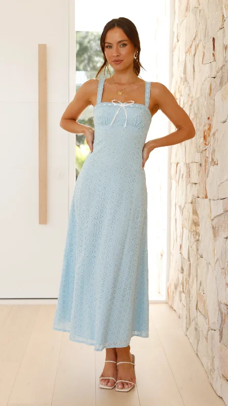 Romy Maxi Dress - Blue / White