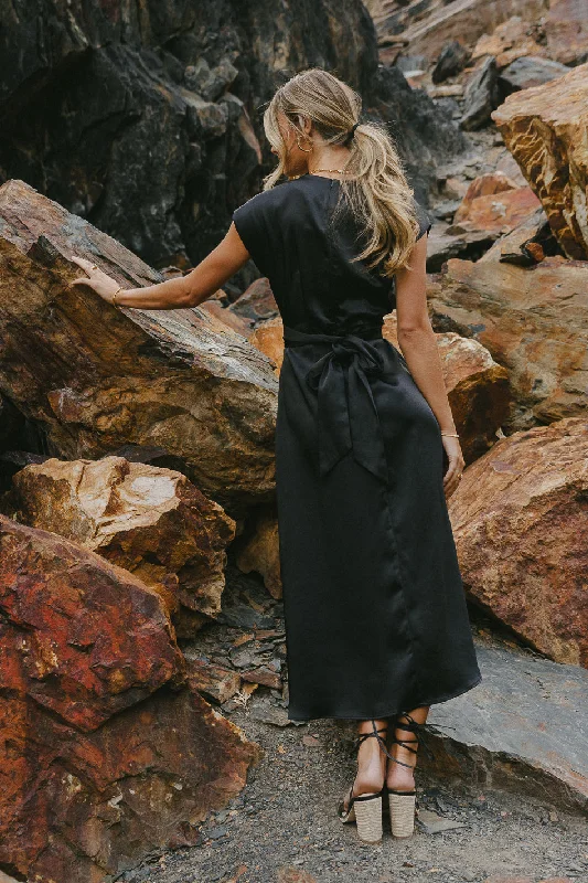 Rosalind Midi Dress in Black