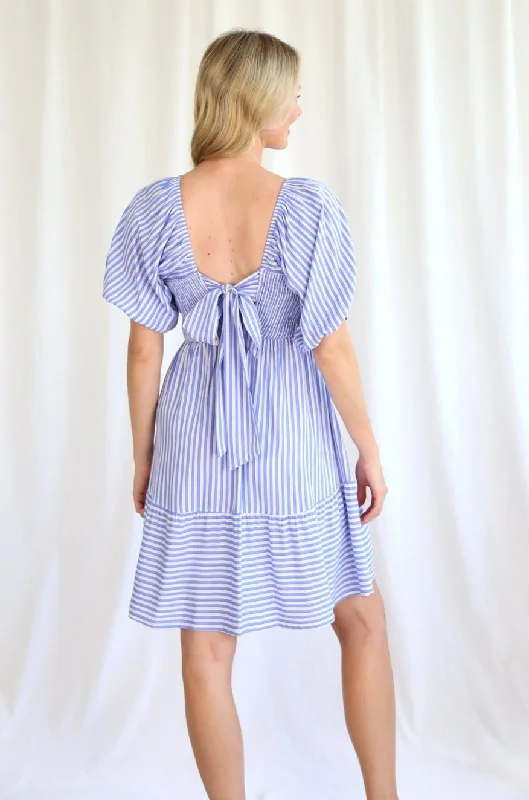 Salty Bright Bella Stripe Dress Blue