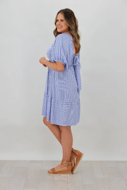 Salty Bright Bella Stripe Dress Blue