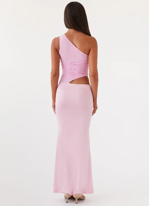 Seranella One Shoulder Maxi Dress - Pink