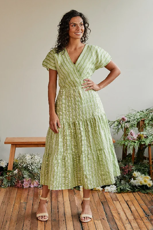 Shari Linen Dress in Sage