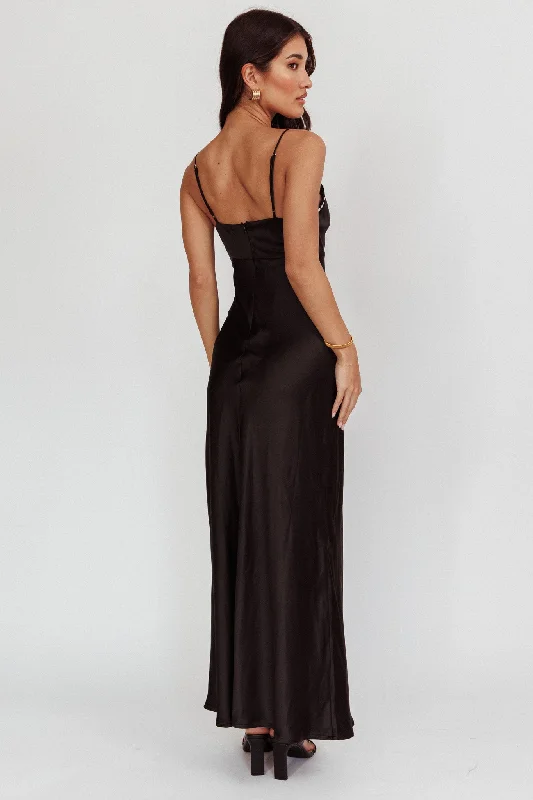 Sharla Bow Bust Maxi Dress Black