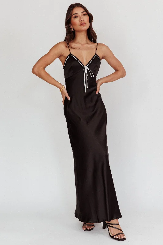 Sharla Bow Bust Maxi Dress Black