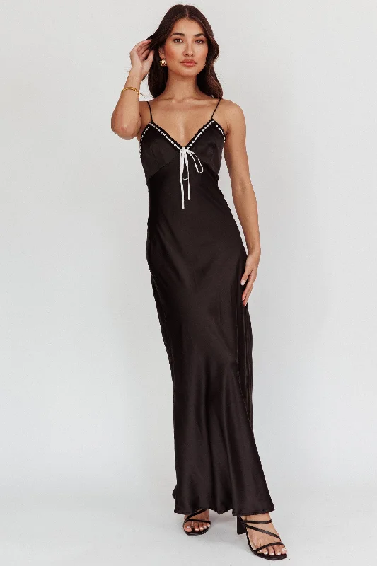 Sharla Bow Bust Maxi Dress Black