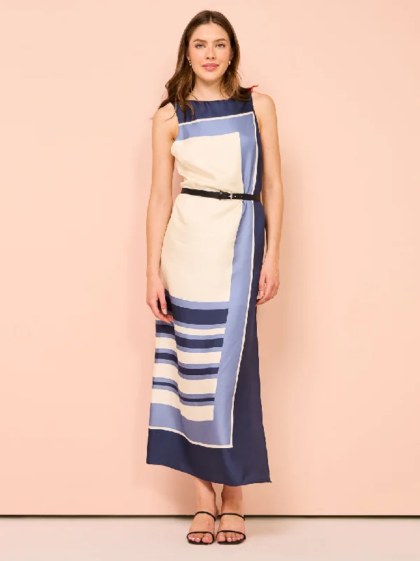 Sir Dazed Belted Midi Dress in Studio Print