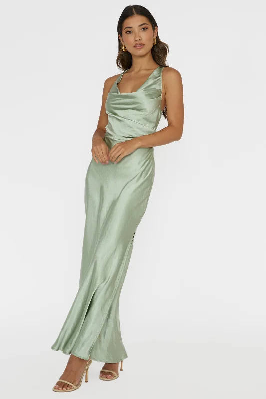 Sitara Tied Back Maxi Dress Sage