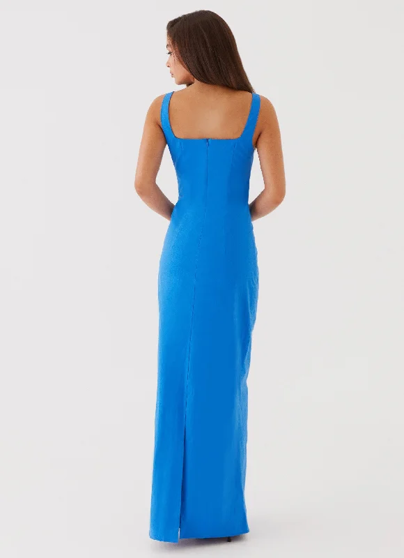 Sonya Square Neck Maxi Dress - Cobalt