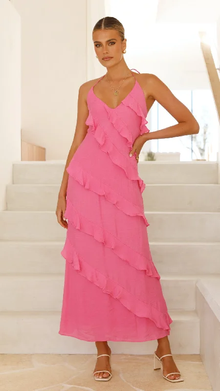 Sophia Maxi Dress - Hot Pink