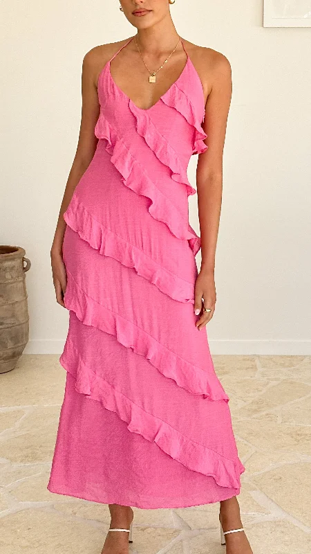 Sophia Maxi Dress - Hot Pink