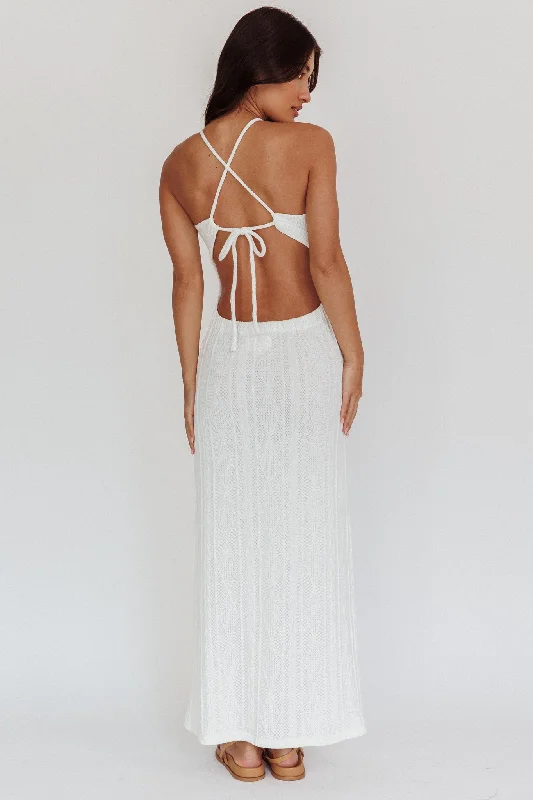 St. Croix Backless Knit Maxi Dress Cream