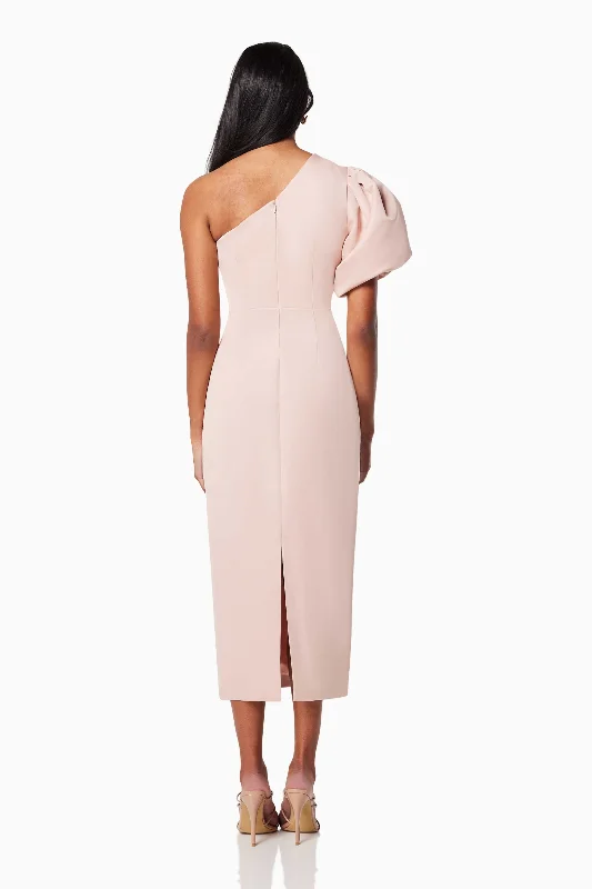 Starfire One Shoulder Midi Dress In Pink