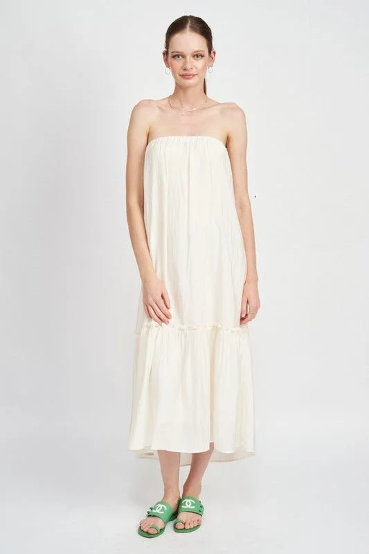 Strapless Tiered Maxi Dress