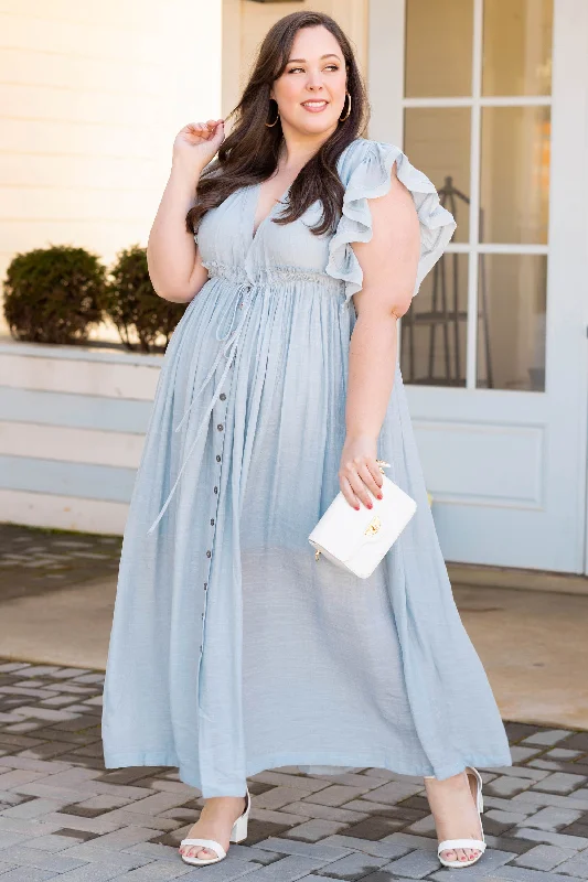 Stunning Vibes Maxi Dress, Misty Blue