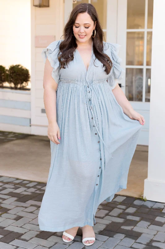 Stunning Vibes Maxi Dress, Misty Blue