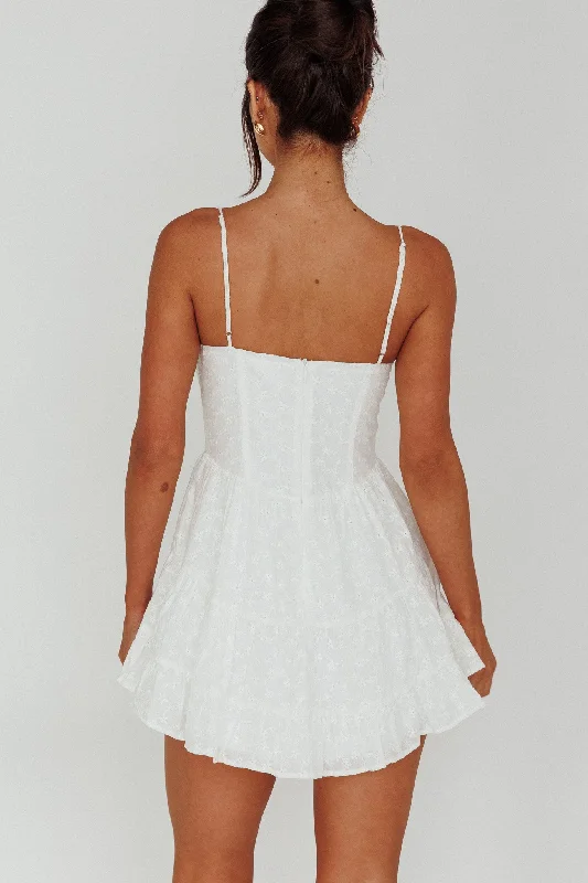 Summer In Sicily Hook & Eye Mini Dress White