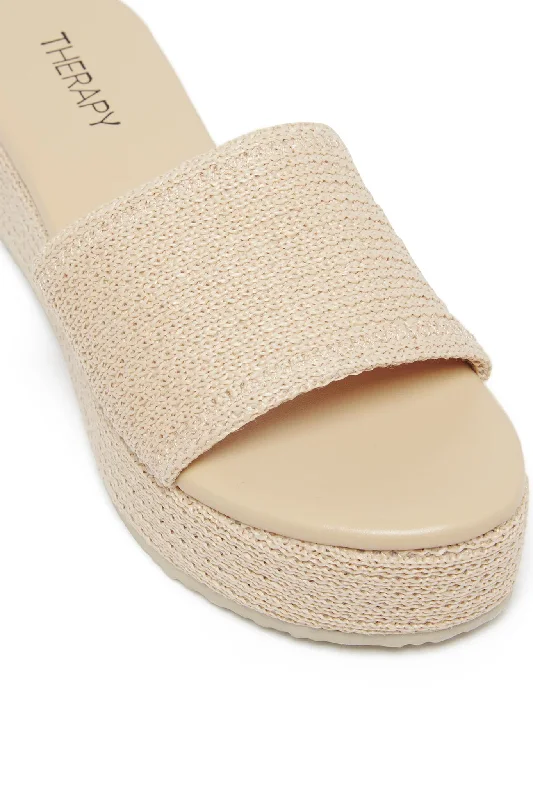 THERAPY Avery Flatform Sandal Raffia Natural