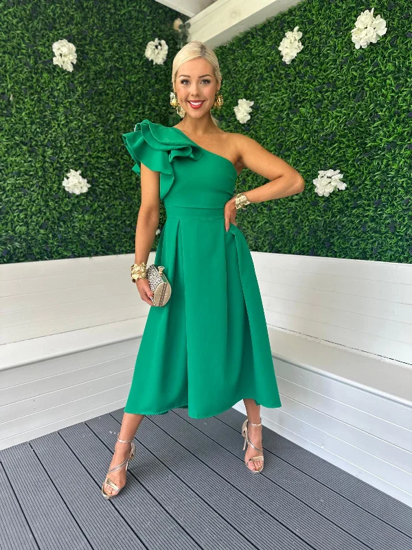 Trudy Detailed Occasion Dress Emerald