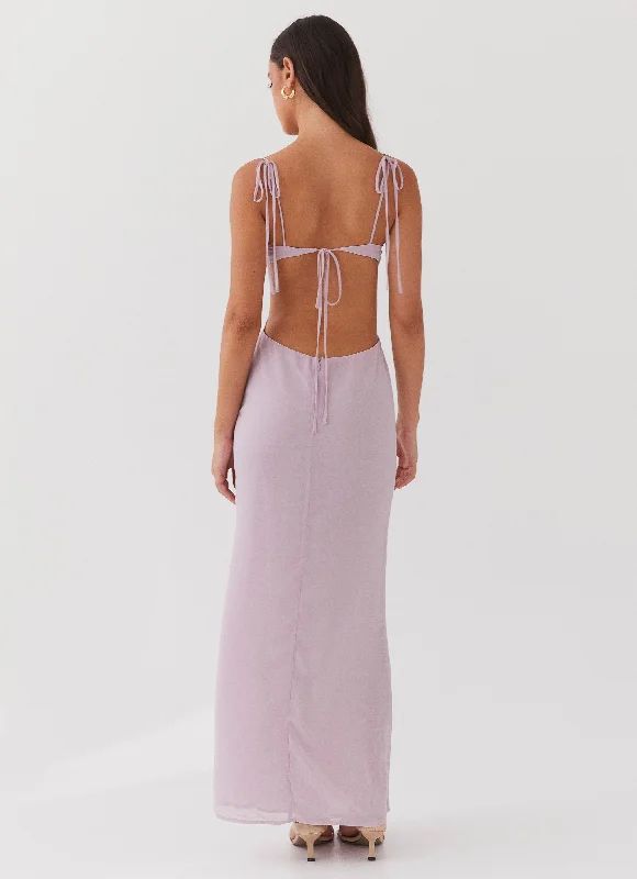 Tyra Ruched Maxi Dress - Lavender