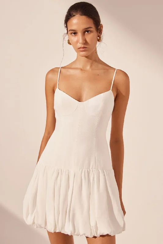 VENTO BUSTIER BUBBLE MINI DRESS - IVORY