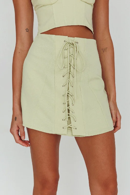 Ventura Lace-Up Skirt Mint