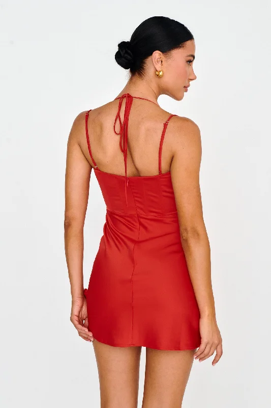 Wishing On A Star Bustier Mini Dress Red